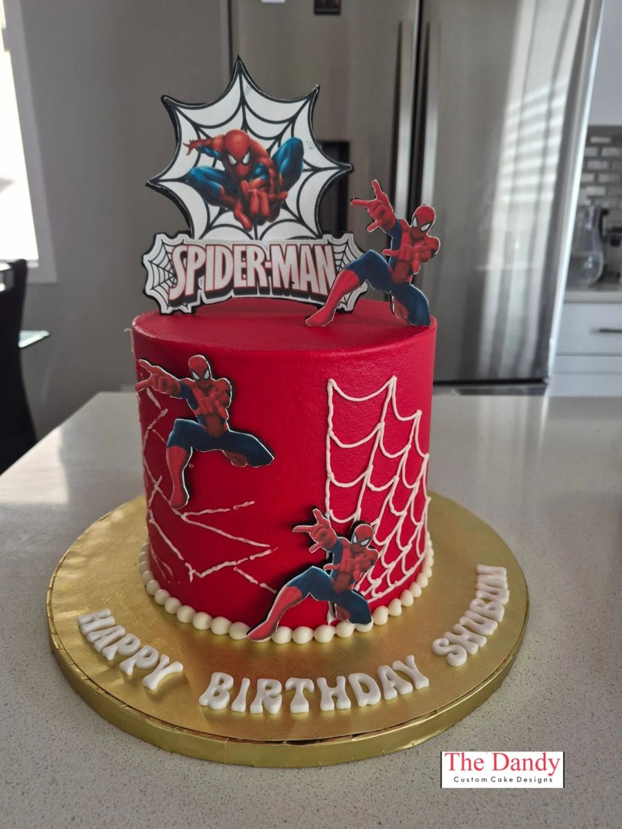 Spider-Man web birthday cake